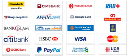 Easy Payment via Online Bank Transfer or Paypal